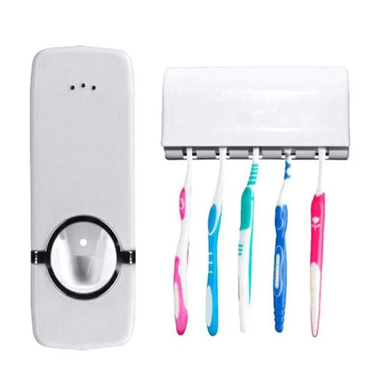 👉 Automatic Toothpaste Dispenser with Toothbrush Holder for Bathroom