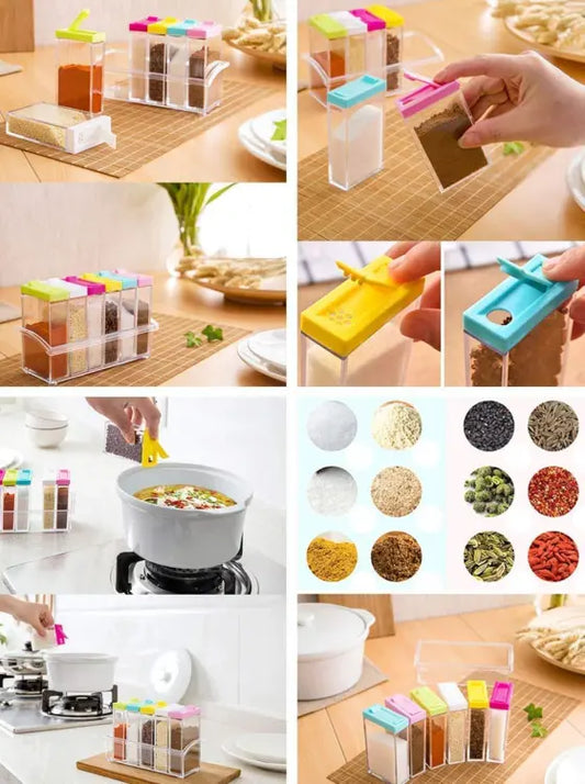 Premium 6-Piece Spice Storage Dispenser Set
