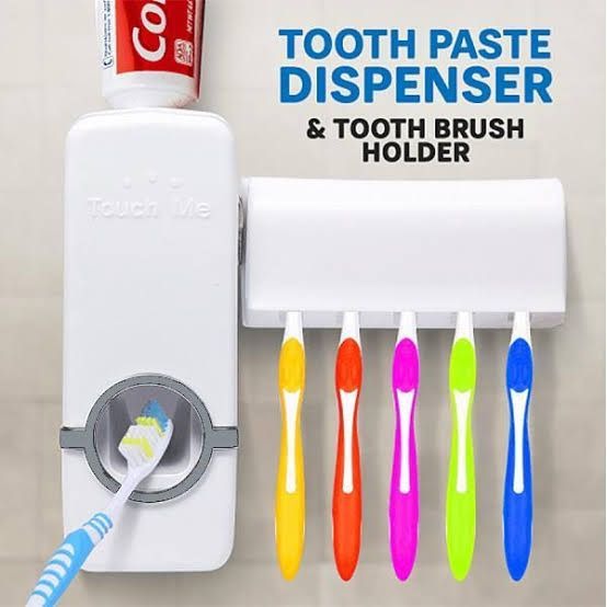 👉 Automatic Toothpaste Dispenser with Toothbrush Holder for Bathroom