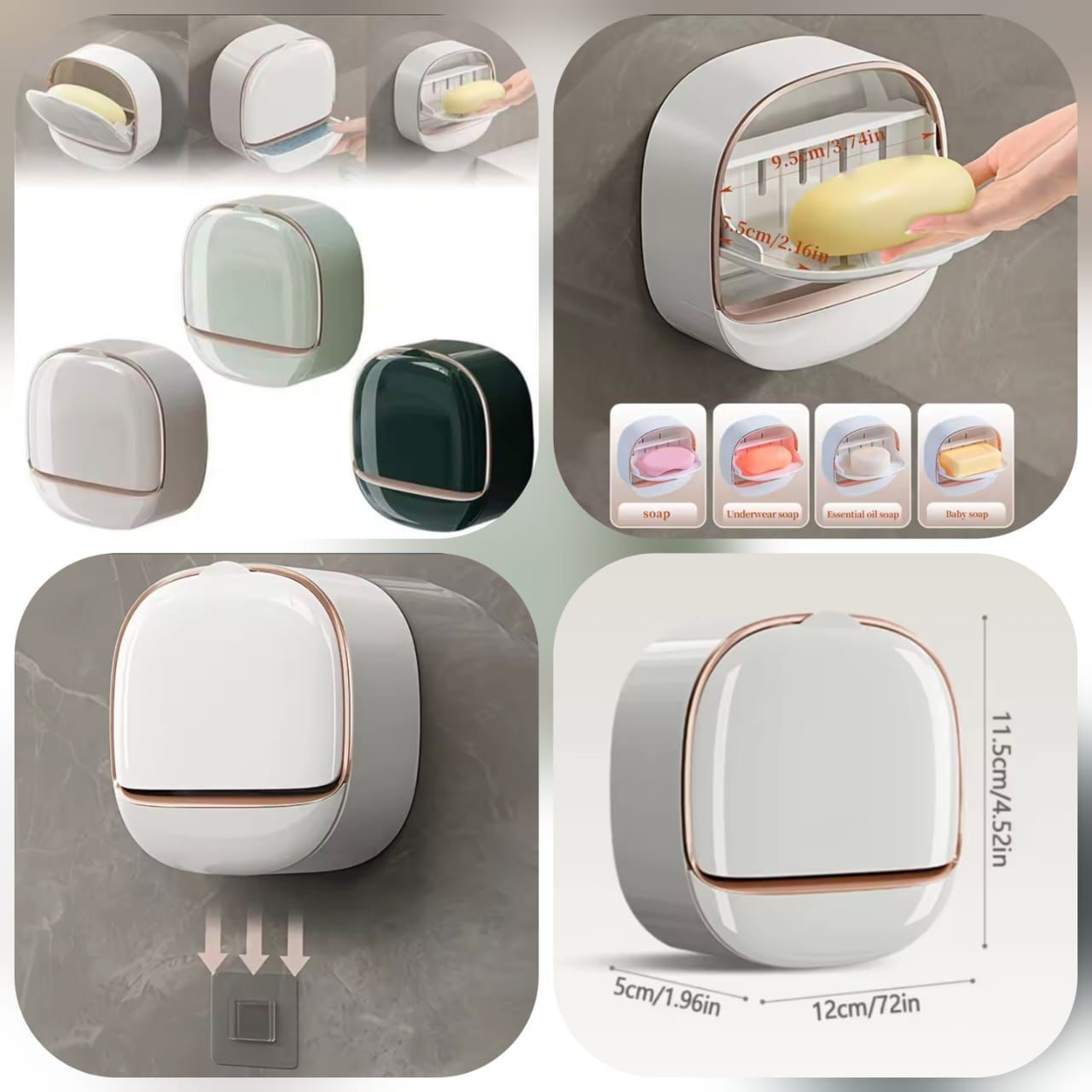 Luxury Wall Mounted Soap Case with Water Drain Design