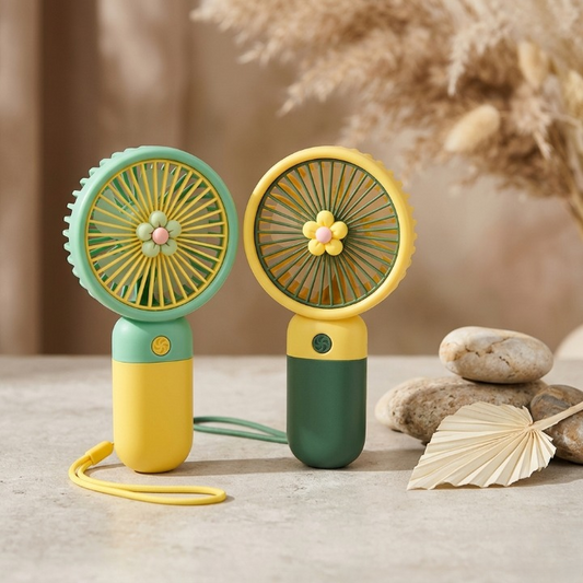 Portable 3-Speed Mini Hand Fan with Stand