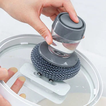 👉 Kitchen Soap Dispensing Brush with Non-Scratch Bristles for Cleaning