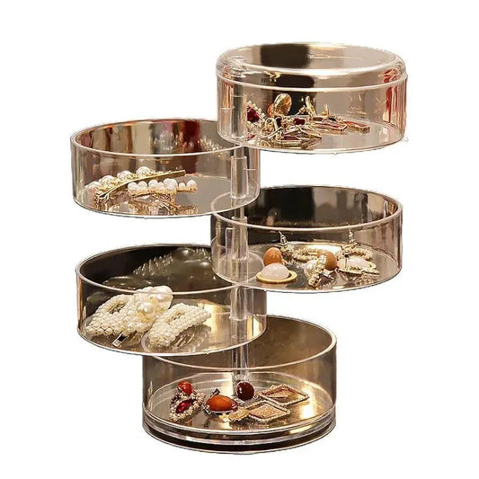 Multi-Tiered Jewelry Storage Stand Transparent Aluminum Plated