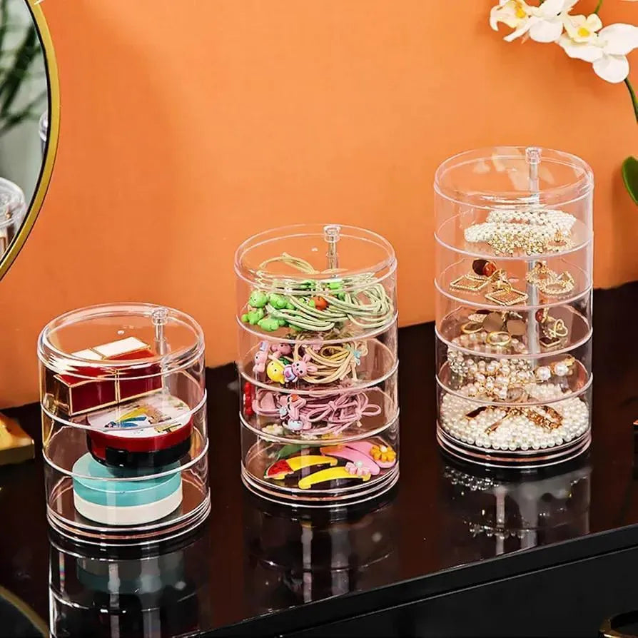 Multi-Tiered Jewelry Storage Stand Transparent Aluminum Plated