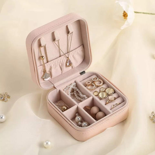 Compact Leather Jewelry Box for Travel & Gifting