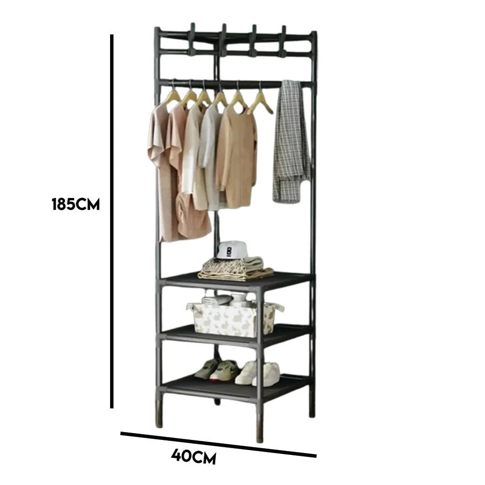 Multifunctional Corner Coat Rack – 3 Layer Storage Organizer