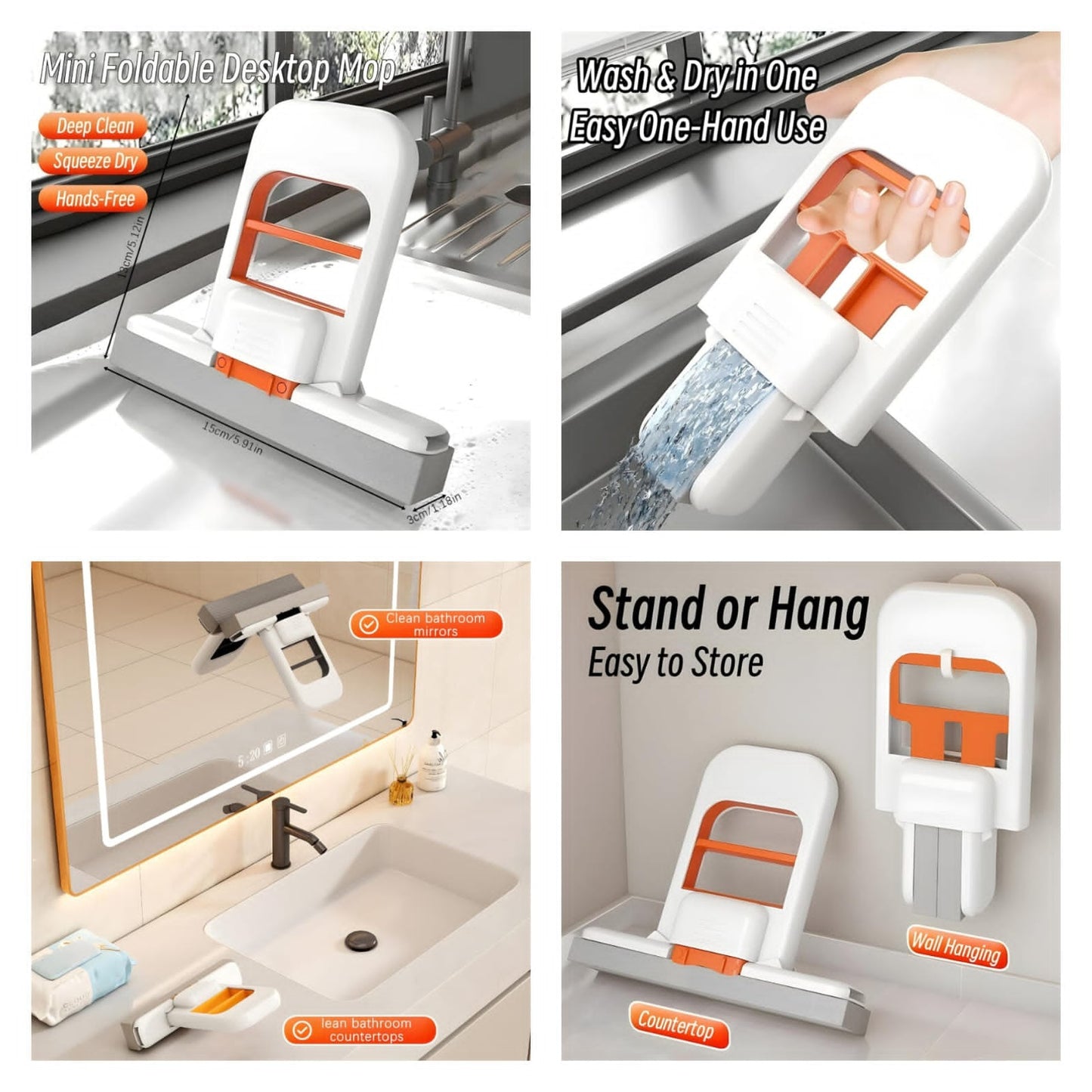 👉 Portable Foldable Mini Mop for Wet & Dry Surface Cleaning
