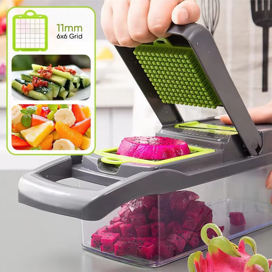 Multi-Function Vegetable Chopper & Slicer Set (16 Pieces)
