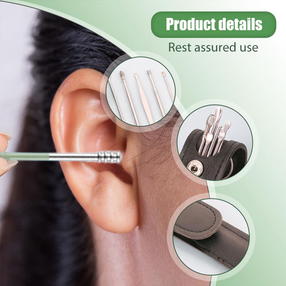 👉 Ear Wax Removal Tool Kit with Stainless Steel Tools & Carry Case
