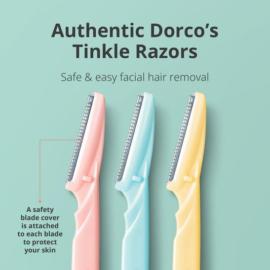 Tinkle 3Pcs Stainless Steel Face Razors Pastel Set