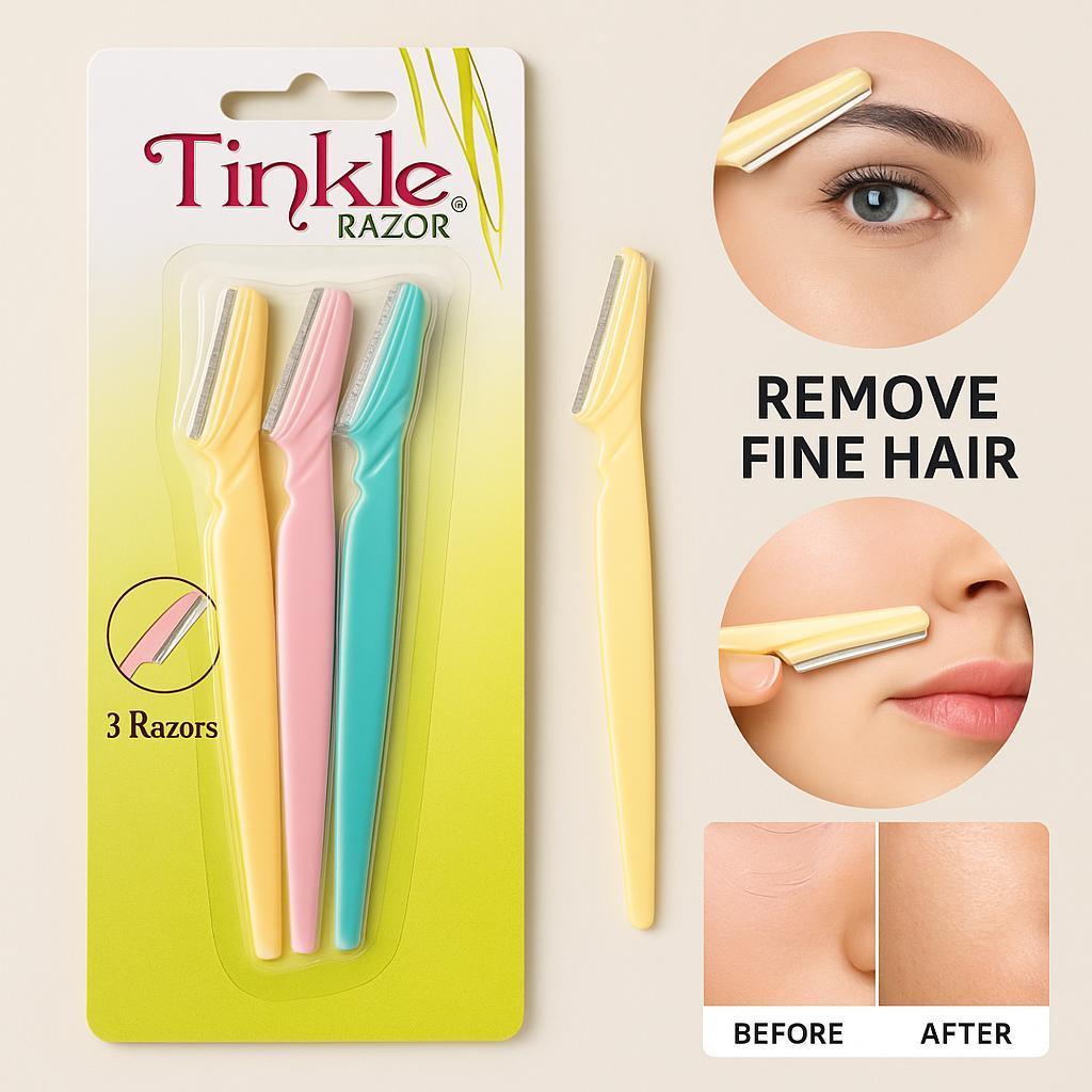Tinkle 3Pcs Stainless Steel Face Razors Pastel Set