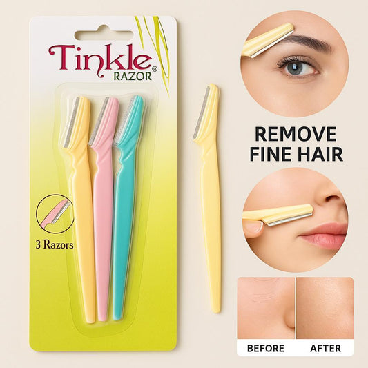 Tinkle 3Pcs Stainless Steel Face Razors Pastel Set