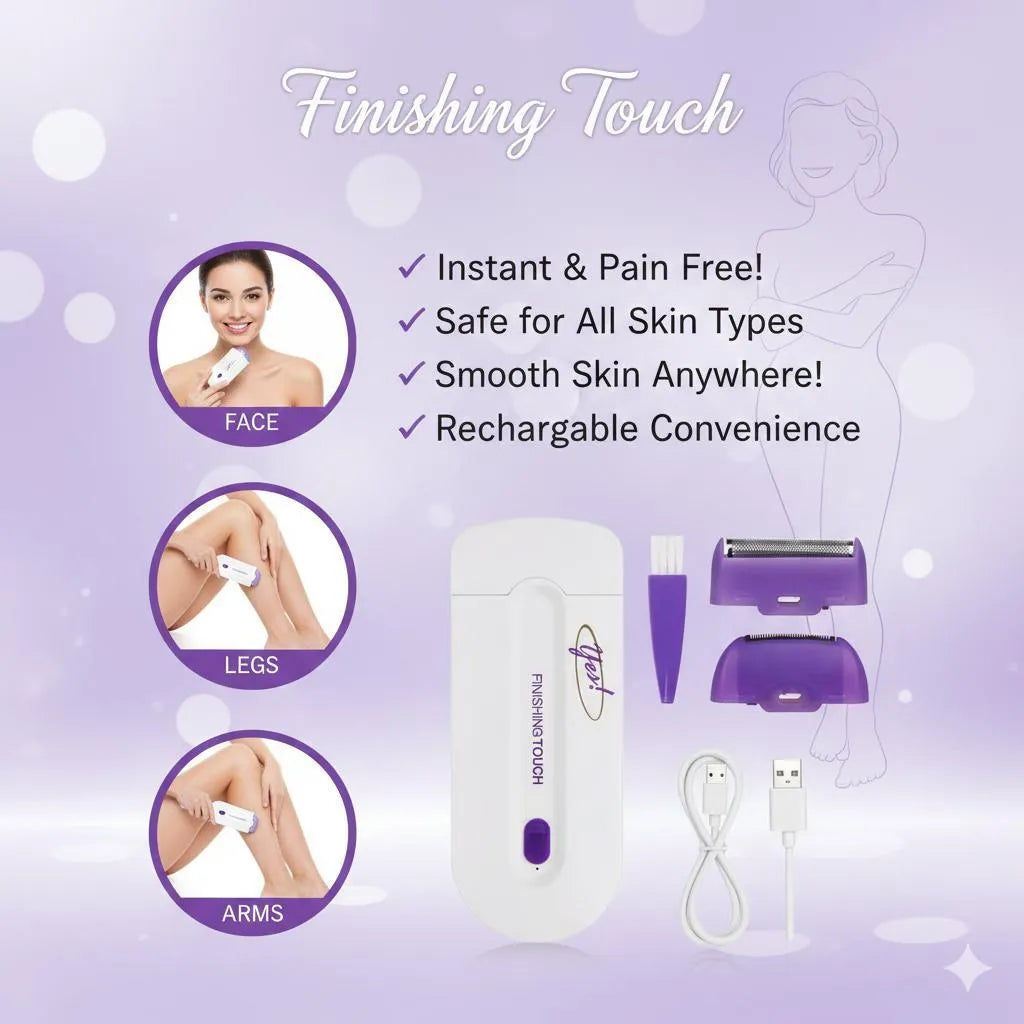 Rechargeable Women's Hair Trimmer with Self-Sharpening Blades