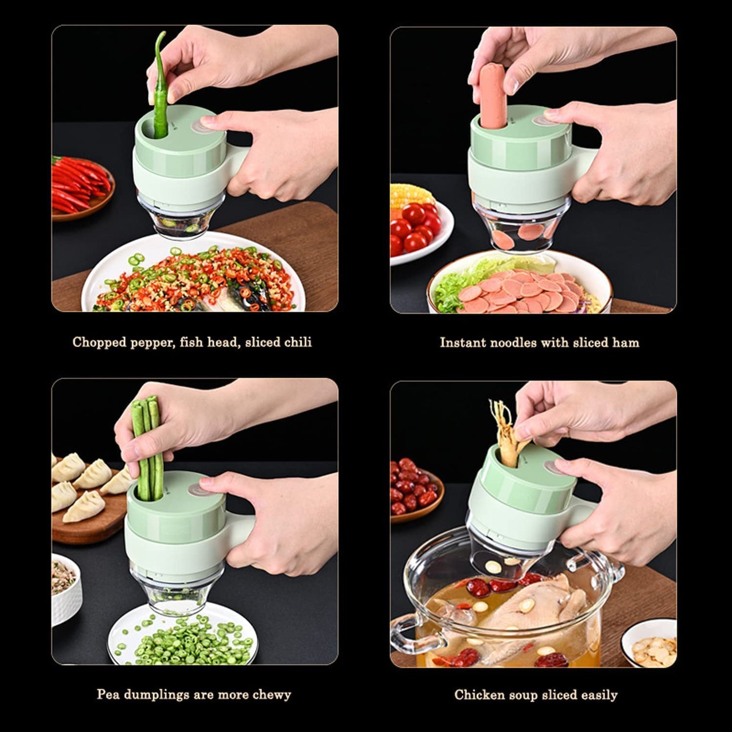 Mini Wireless Vegetable Chopper & Slicer (5-in-1)