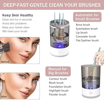 Professional Makeup Brush Cleaner with Drying Stand