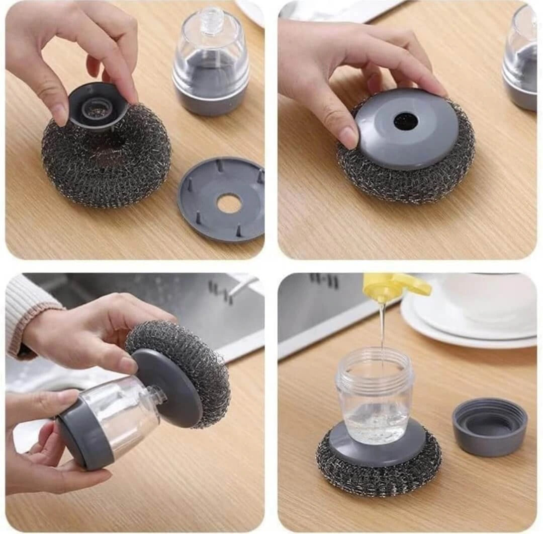 👉 Kitchen Soap Dispensing Brush with Non-Scratch Bristles for Cleaning