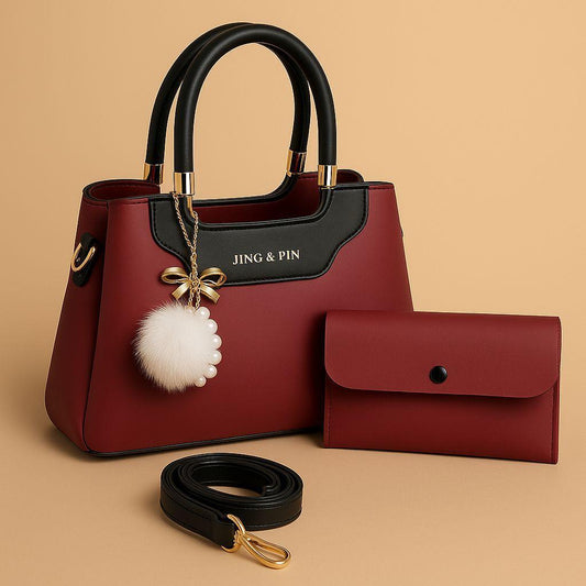 👉 Stylish Ladies Handbag Set with Clutch & Adjustable Shoulder Strap