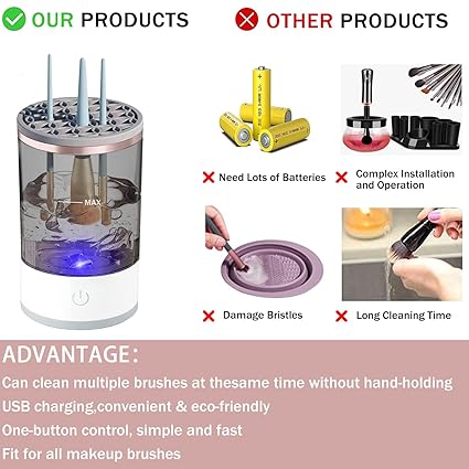 Professional Makeup Brush Cleaner with Drying Stand