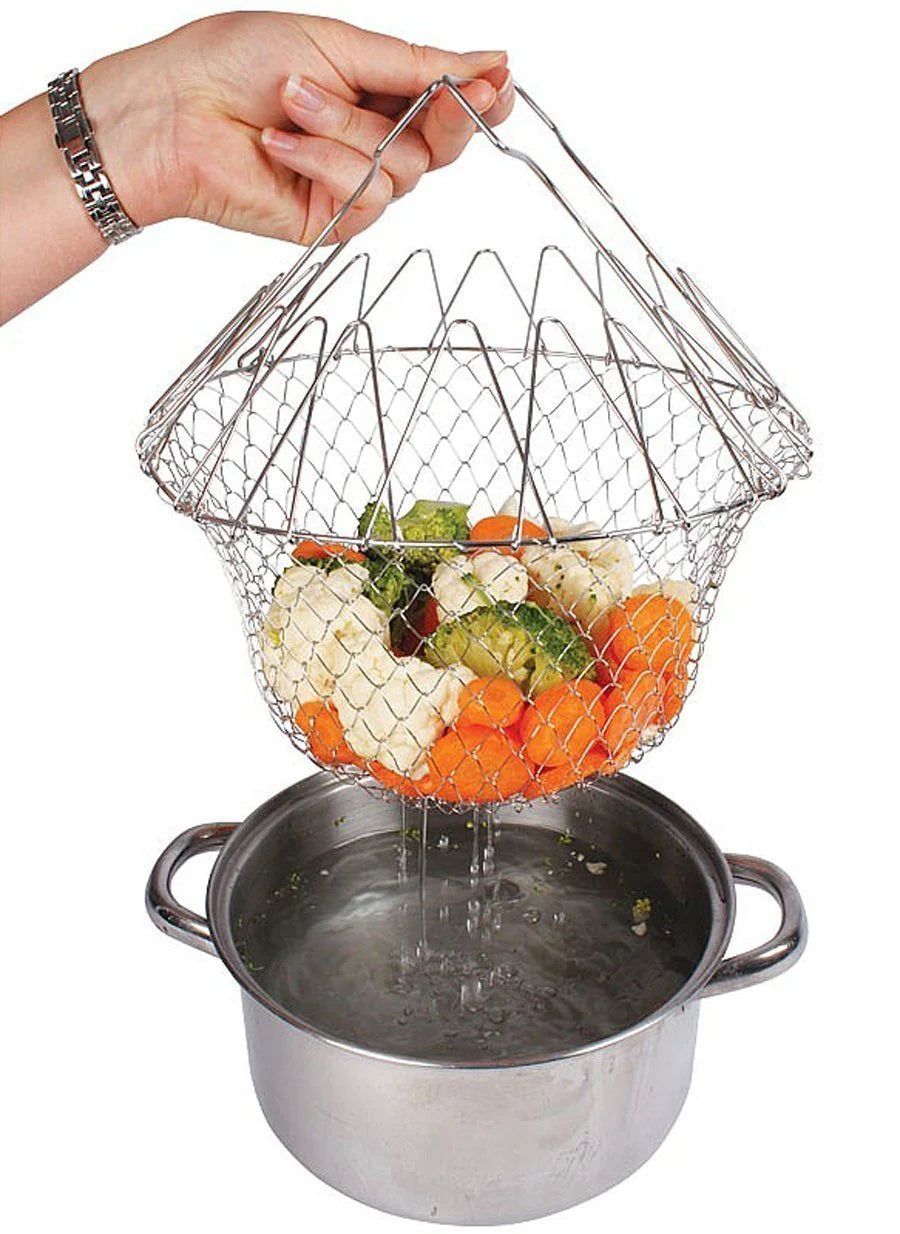 Stainless Steel Multi-Functional Foldable Chef Basket