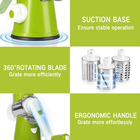 3-in-1 Manual Vegetable Slicer, Cutter & Grater ✨