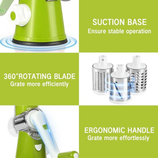 3-in-1 Manual Vegetable Slicer, Cutter & Grater ✨
