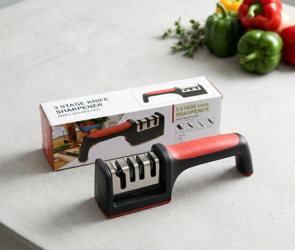 👉 3-Stage Manual Knife Sharpener for Kitchen Knives