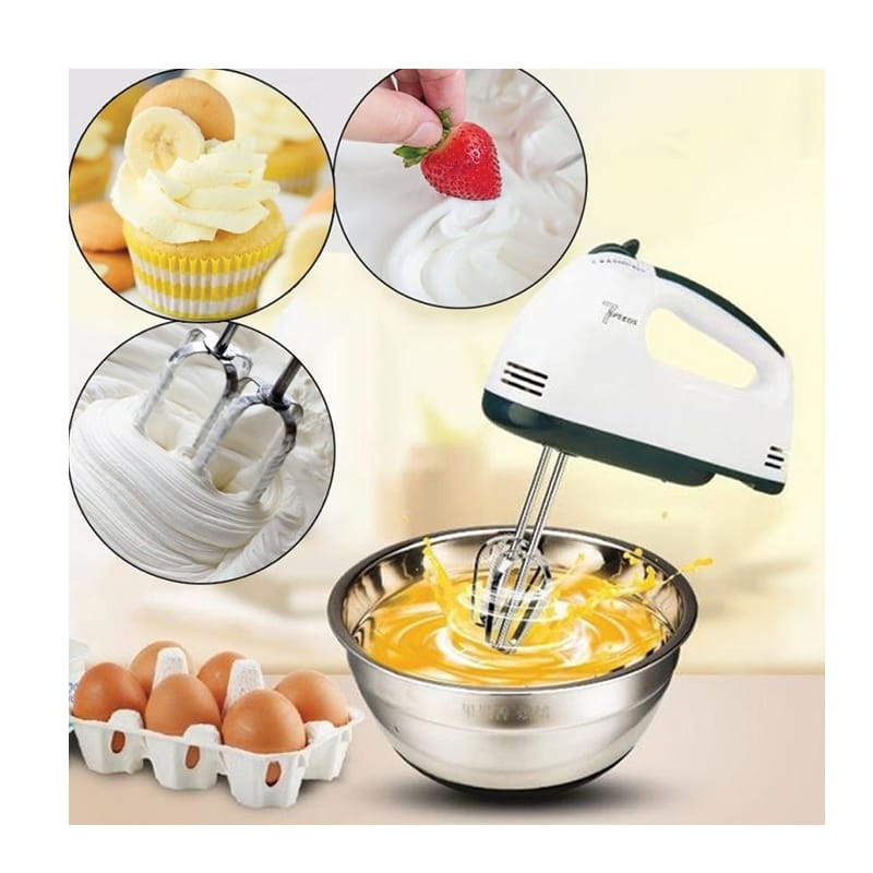 Electric Hand Mixer – 7 Speed Egg Beater for Baking & Cake Mixing