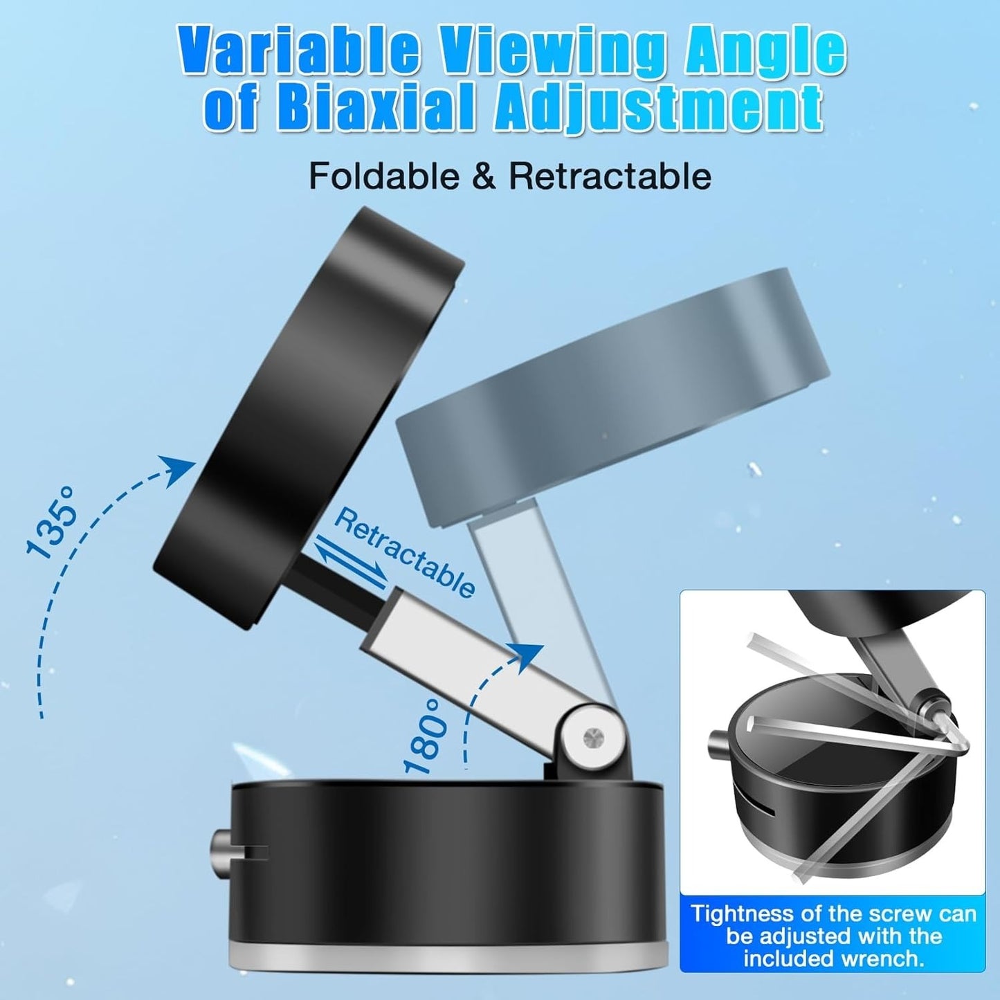 360° Foldable Magnetic Phone Holder with Suction Base