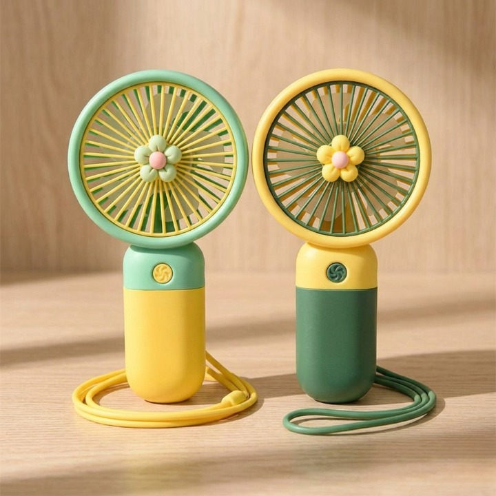 Portable 3-Speed Mini Hand Fan with Stand