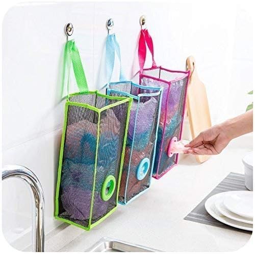 Plastic Bag Holder, Dispenser Hanging Storage Mesh Garbage