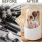 👉 Clear Acrylic Makeup Organizer Box with Brush Holder & Mirror