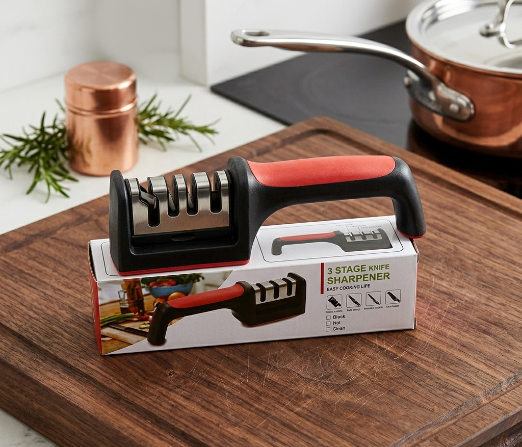 👉 3-Stage Manual Knife Sharpener for Kitchen Knives
