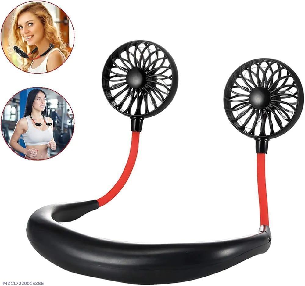 Neck Fan with 2 Fans Black ABS Lightweight Cooling