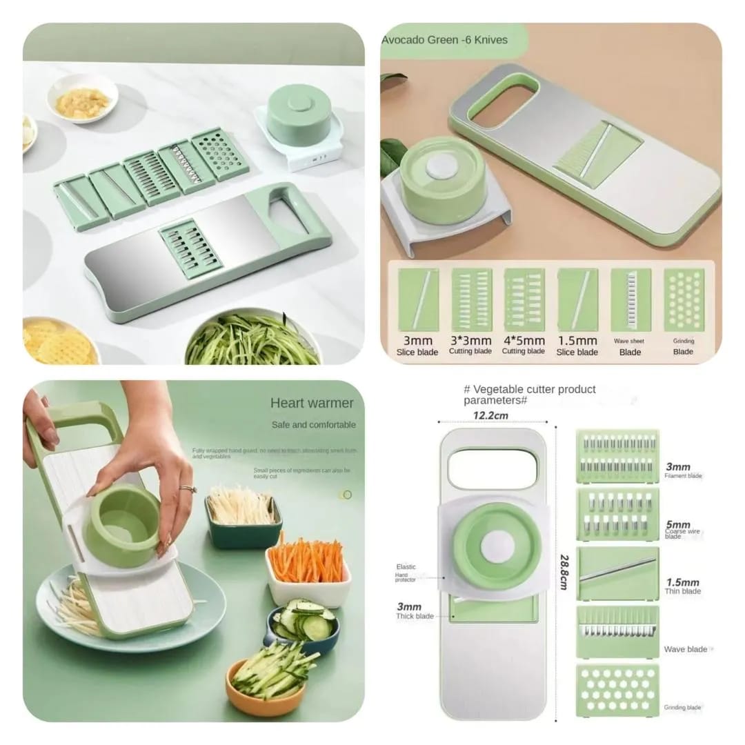 👉 5-in-1 Vegetable Cutter, Slicer & Grater Set