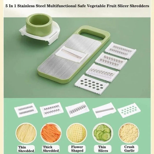 👉 5-in-1 Vegetable Cutter, Slicer & Grater Set