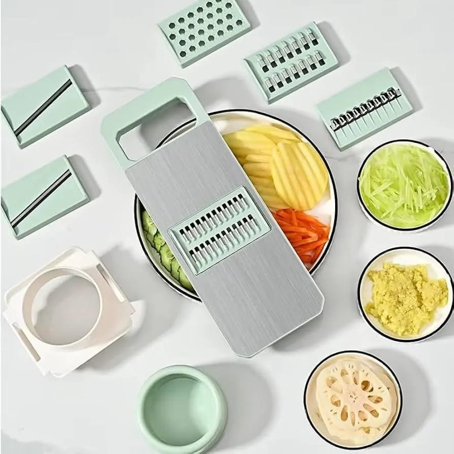 👉 5-in-1 Vegetable Cutter, Slicer & Grater Set