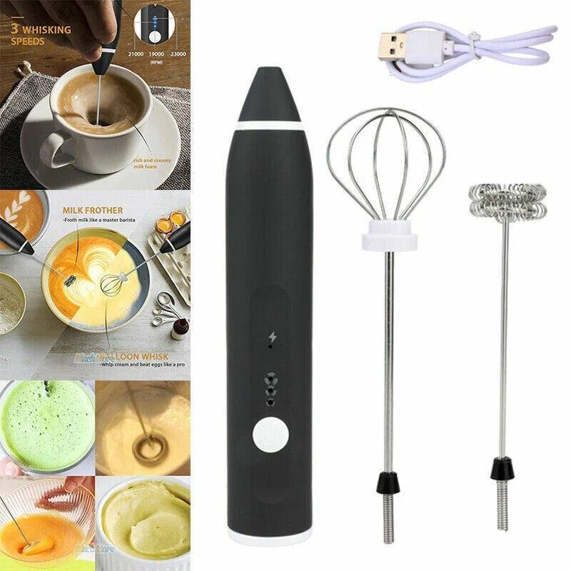 👉 2-in-1 Electric Milk Frother & Coffee Beater (Rechargeable)
