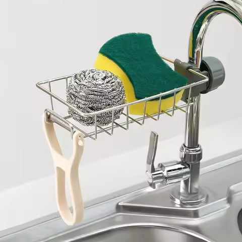 Stainless Steel Adjusting Multifunctional Kitchen Faucet Sponge Holder