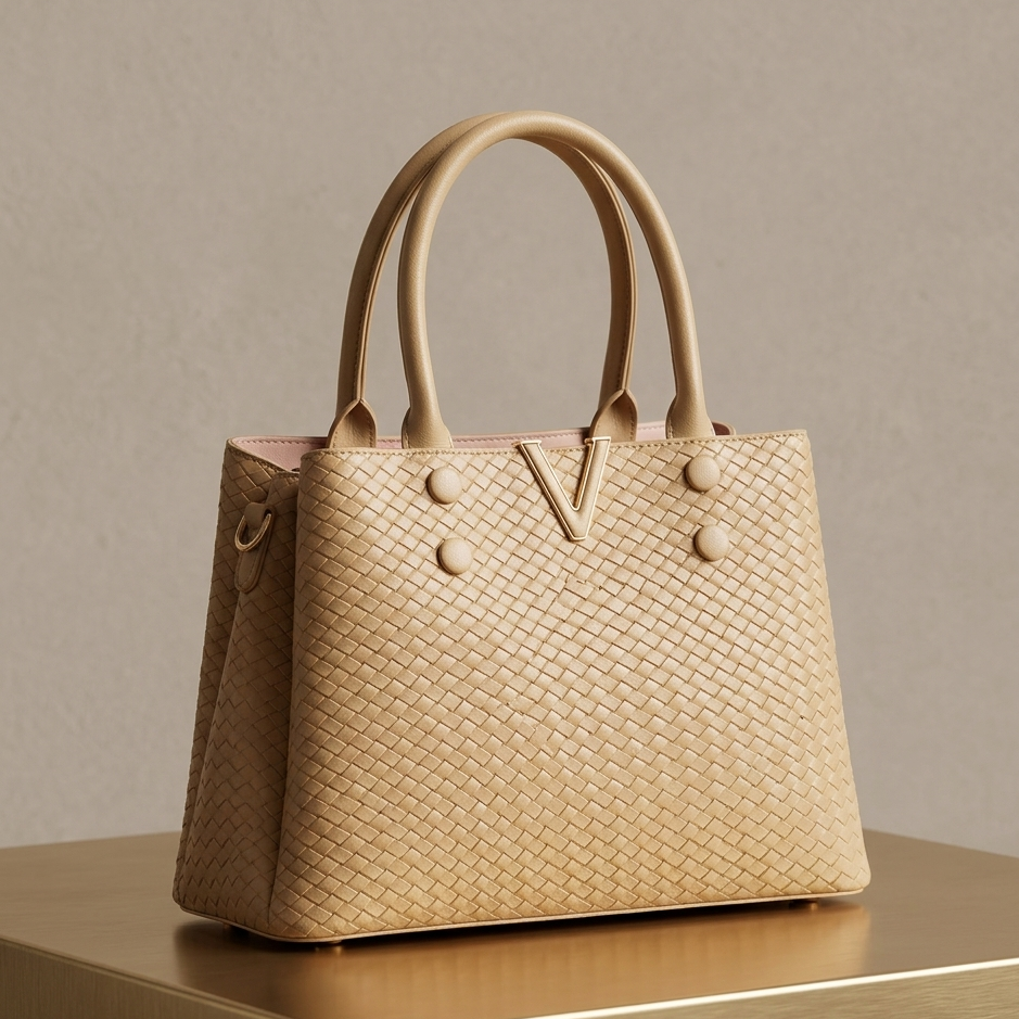 Luxury Woven Design Leather Handbag for Women
