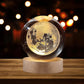 3D Moon Crystal Ball LED Night Lamp with Wooden Base