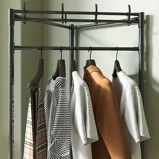 Multifunctional Corner Coat Rack – 3 Layer Storage Organizer