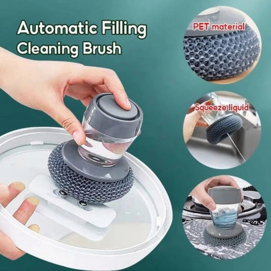 👉 Kitchen Soap Dispensing Brush with Non-Scratch Bristles for Cleaning