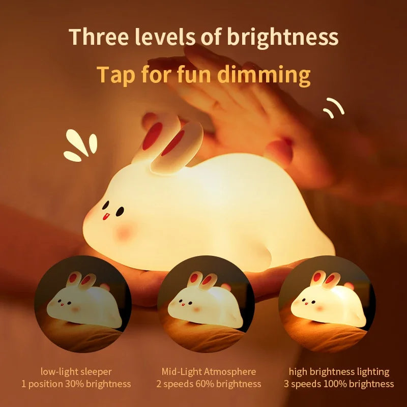 Soft Touch Bunny Lamp for Kids