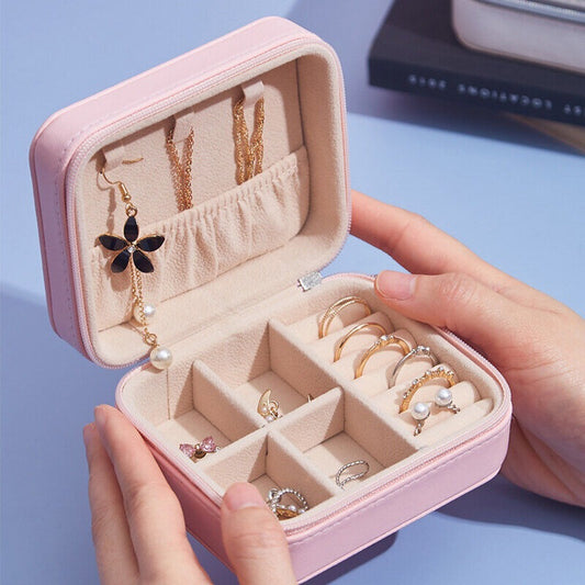 Compact Leather Jewelry Box for Travel & Gifting