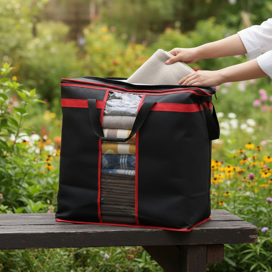 Large Foldable Clothes & Blanket Storage Bag