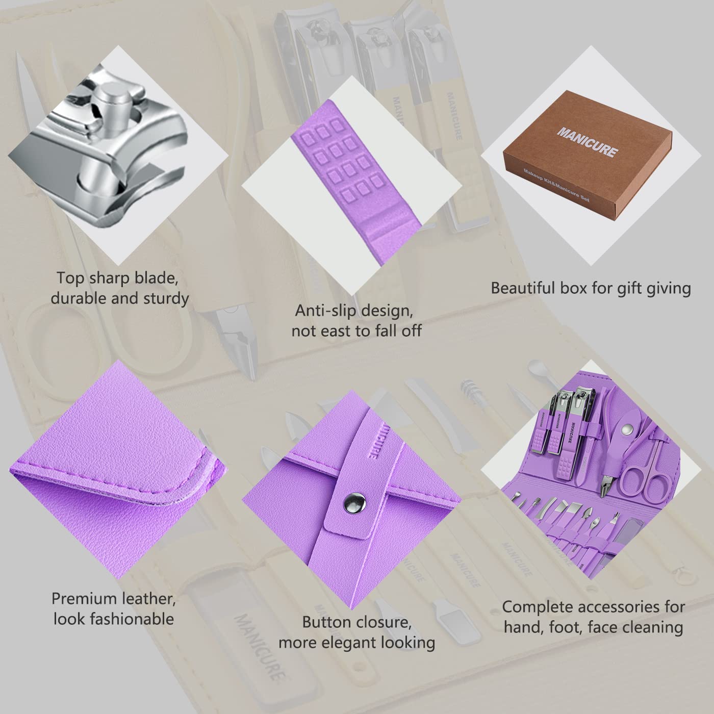 16-Piece Nail Care Tool Set – Manicure & Pedicure Kit