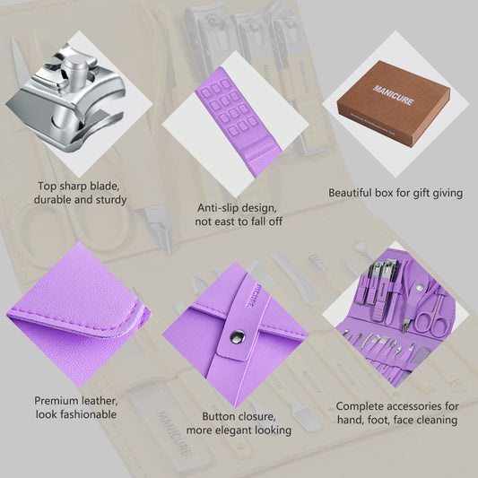 16-Piece Nail Care Tool Set – Manicure & Pedicure Kit