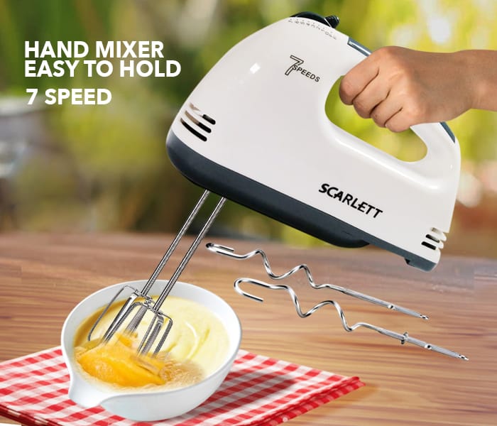 Electric Hand Mixer – 7 Speed Egg Beater for Baking & Cake Mixing