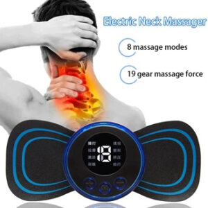 portable mini ems electric neck massager patch for muscle pain relief & relaxation