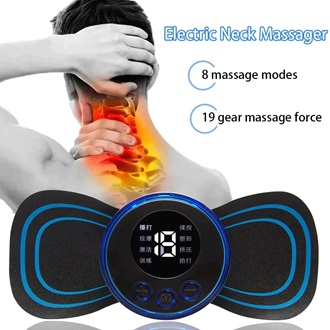 portable mini ems electric neck massager patch for muscle pain relief & relaxation